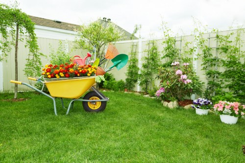 Landscapers Brompton team creating a refined outdoor garden design