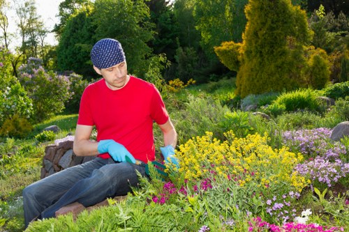Hard landscaping features in a Brompton outdoor space
